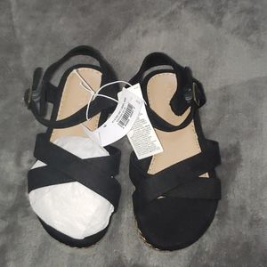 Toddler platform black sandal